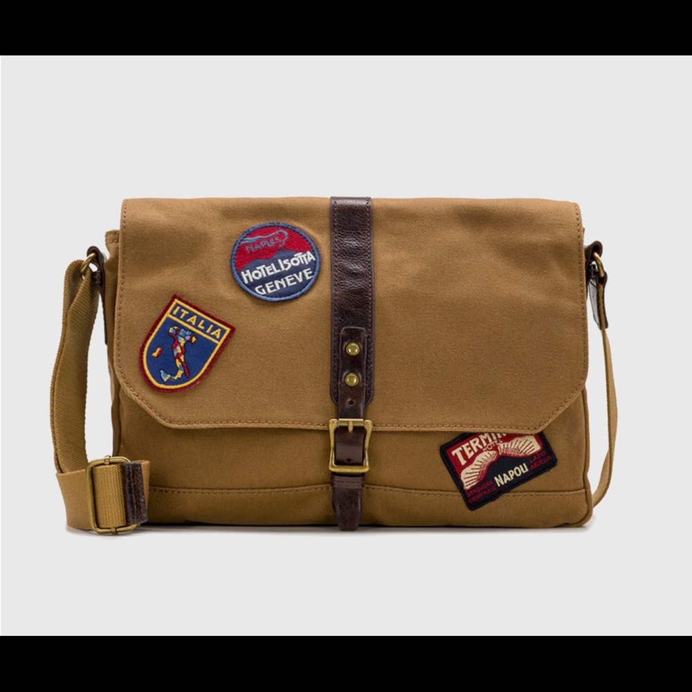 Patricia Nash Travelers Canvas Patch Messenger